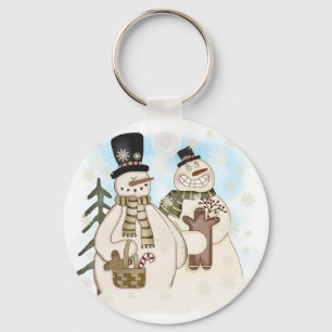 Gingerbread Snowmen T-shirts and Gifts Keychain
