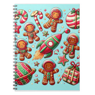 Gingerbread spaceship christmas notebook
