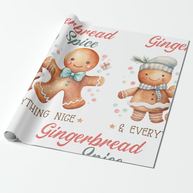 Gingerbread Spice and Everything Nice  Wrapping Paper (Unrolled)