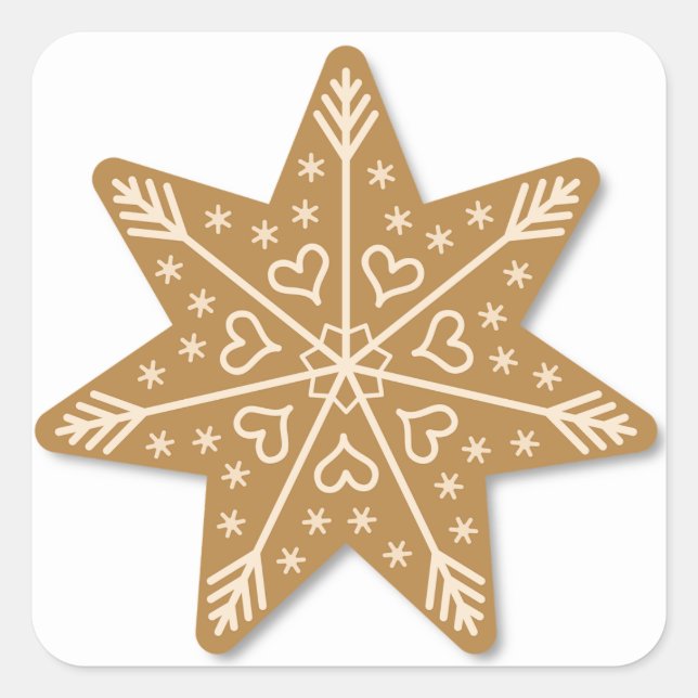 gingerbread star classic round sticker (Front)