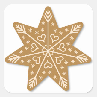 gingerbread star classic round sticker