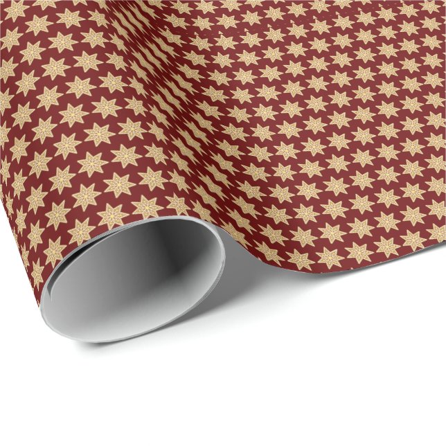 Gingerbread Star Cookie Christmas Wrapping Paper (Roll Corner)