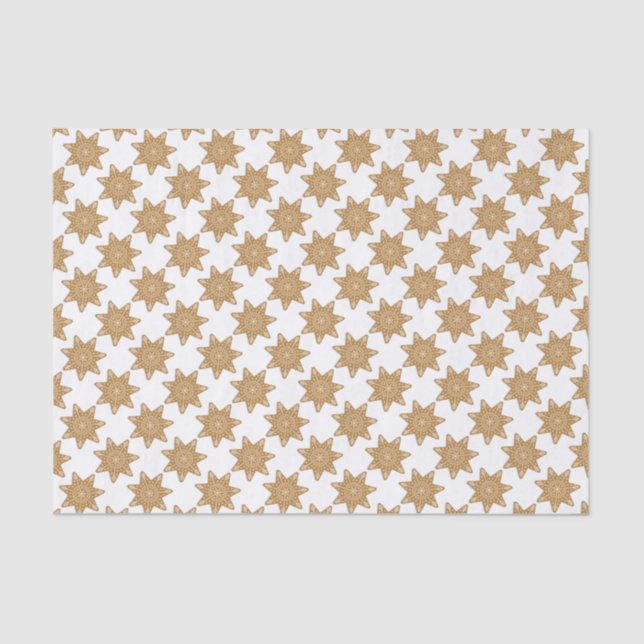 Gingerbread Star Cookies Pattern Tissue Paper (Front)