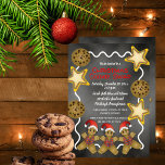 Gingerbread | Stars Christmas Cookie Swap Party In Invitation<br><div class="desc">You bring the cookies and we've got the party invitations.  Plan for a day of fun with this gingerbread man,  chocolate chip and iced star cookies chalkboard,  Christmas Cookie Swap party original design by Holiday Hearts Designs (all rights reserved).  All text can be modified as desired.</div>