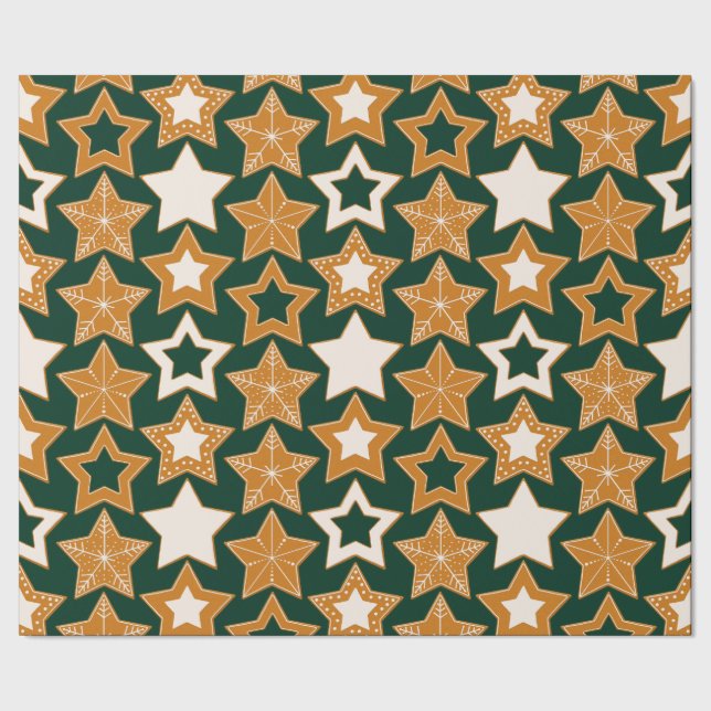 Gingerbread Stars (Noel) Wrapping Paper (Seam)