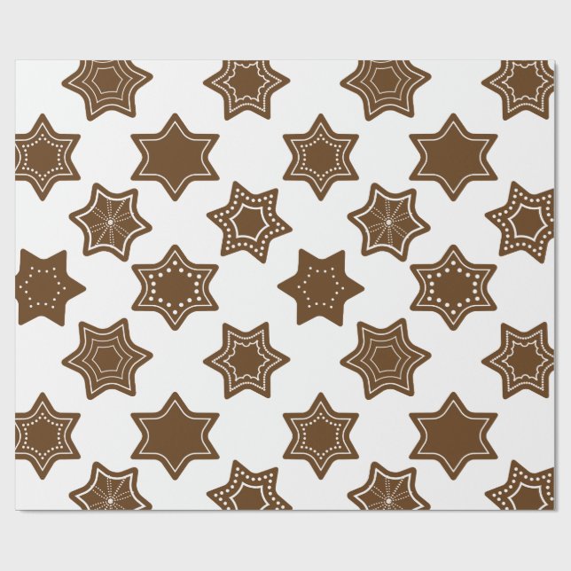 Gingerbread Stars Wrapping Paper (Flat)