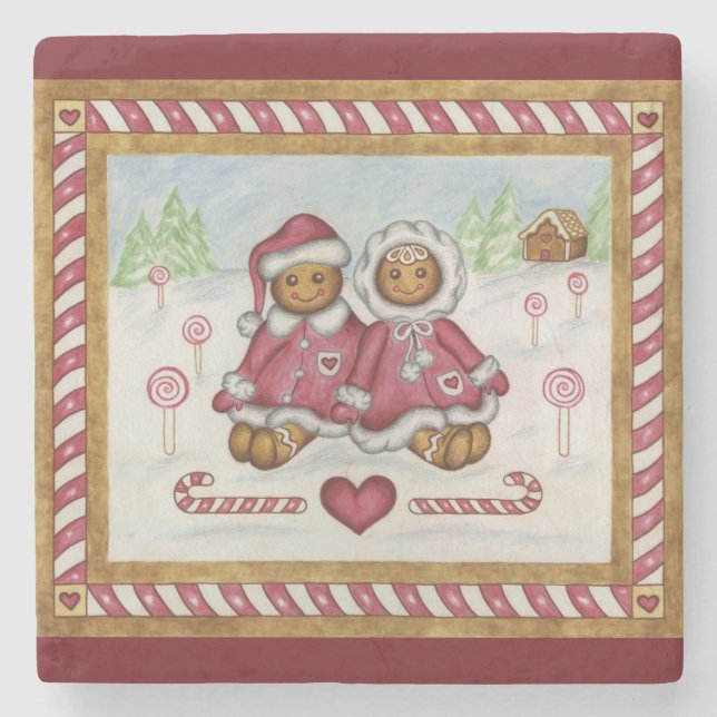 Gingerbread Stone Coaster (Front)