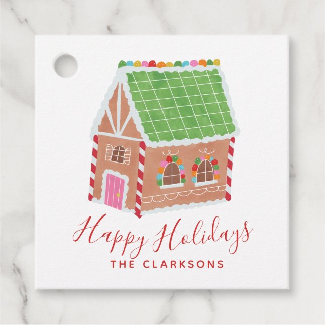 Gingerbread Street Holiday Favour Tags (Front)