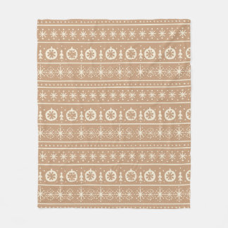 Gingerbread Stripe Fleece Blanket