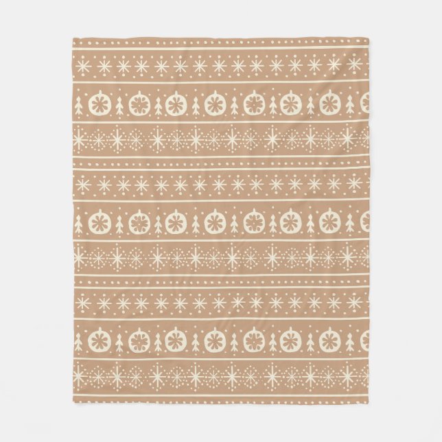 Gingerbread Stripe Fleece Blanket (Front)