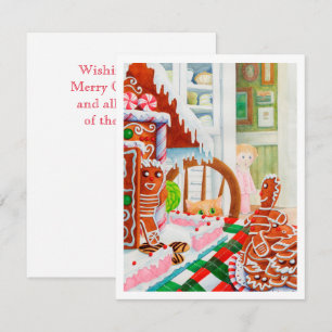 GINGERBREAD SURPRISE 4.25x5.5 Flat Christmas Card