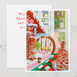 GINGERBREAD SURPRISE 5x7 Flat Christmas Card