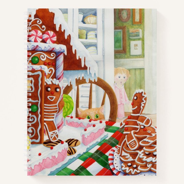 GINGERBREAD SURPRISE 8.5x11 Spiral Notebook (Front)