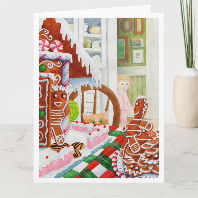 GINGERBREAD SURPRISE Big Christmas Card (Front)