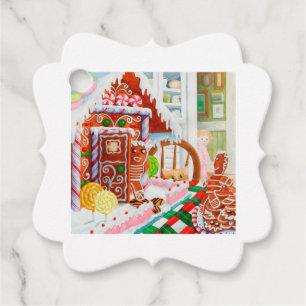 GINGERBREAD SURPRISE Fancy Square Gift Tags