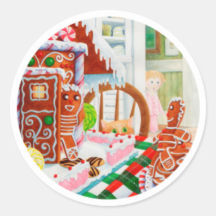 GINGERBREAD SURPRISE Grands Stickers Rond
