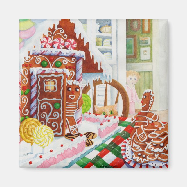 GINGERBREAD SURPRISE Square Magnet (Front)