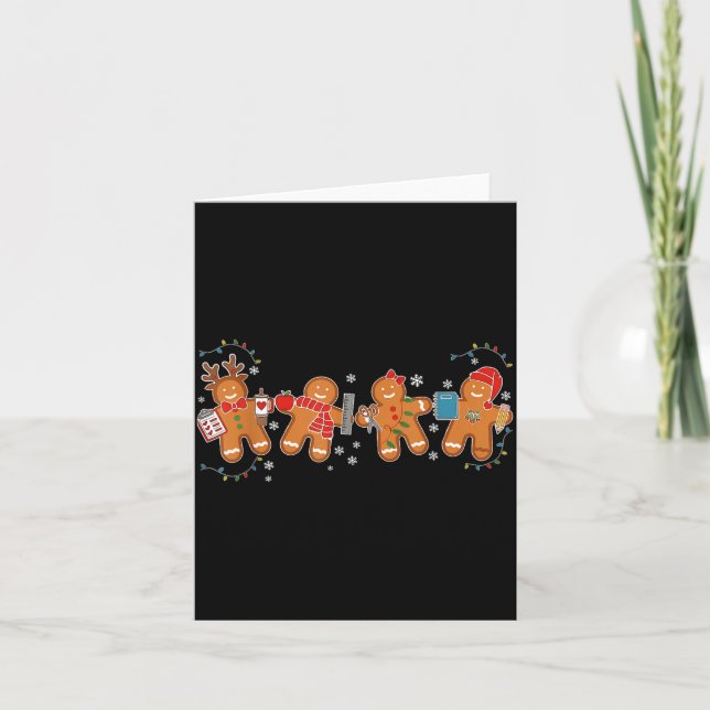 Gingerbread Teacher Holiday For Teacher Staff Chri Card (Front)