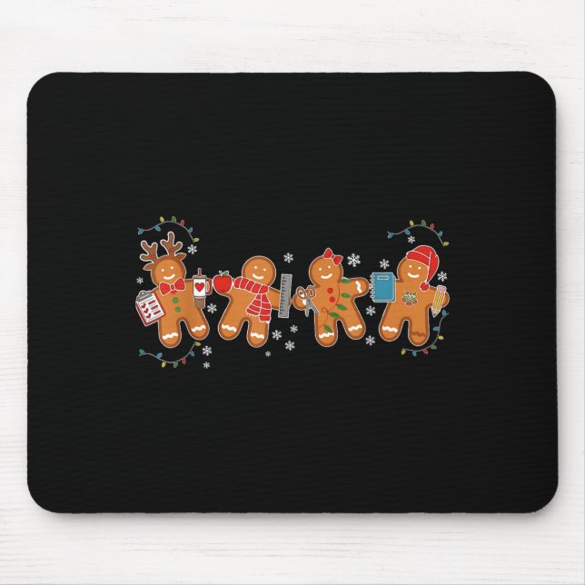 Gingerbread Teacher Holiday For Teacher Staff Chri Mouse Pad (Front)