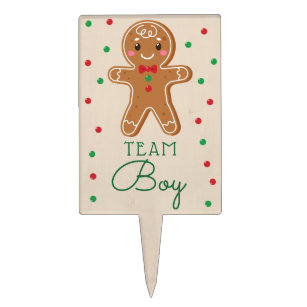 Gingerbread Team Boy Gender Cupcake Cake Toppers