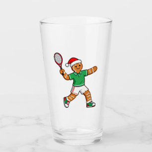 Gingerbread Tennis Christmas 2026 Holiday Sports Glass