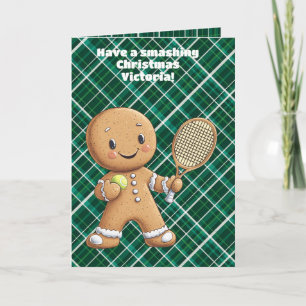 Gingerbread Tennis Grand Slam 🎾🎄custom text Card
