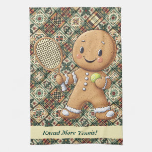 Gingerbread Tennis Grand Slam 🎾🎄custom text Kitchen Towel