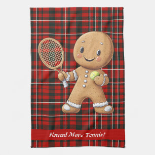 Gingerbread Tennis Grand Slam 🎾🎄custom text Kitchen Towel