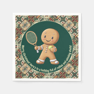 Gingerbread Tennis Grand Slam 🎾🎄custom text Napkin