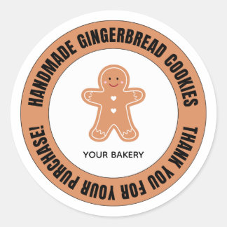 Gingerbread Thank You for Your Order Classic Round Sticker