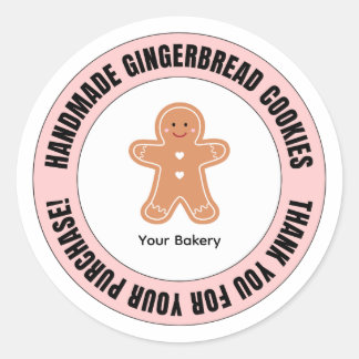 Gingerbread Thank You for Your Order Classic Round Sticker