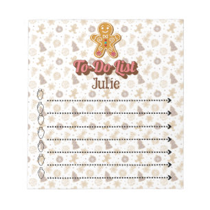 Gingerbread to-do list personalized  notepad
