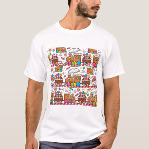 Gingerbread Train Christmas Sweets T-Shirt