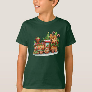 Gingerbread Train Holiday Boys T-Shirt
