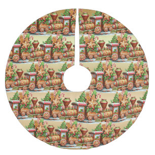 Gingerbread Train Holiday Tree Skirt