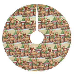 Gingerbread Train Holiday Tree Skirt