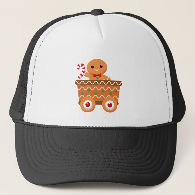 Gingerbread Train Trucker Hat (Front)