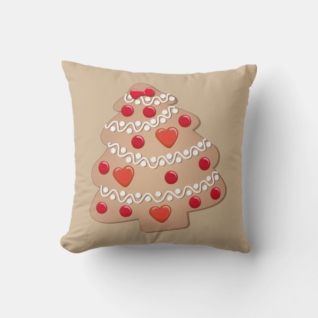 Gingerbread Tree Christmas Pillow (Front)