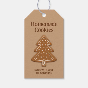 Gingerbread Tree Shape Cookie - Homemade Cookies Gift Tags