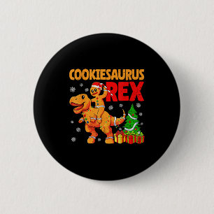 Gingerbread Trex Dinosaur For Christmas Gingerbrea 2 Inch Round Button