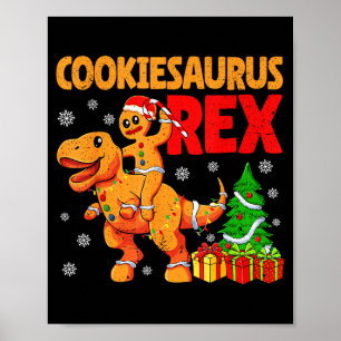 Gingerbread Trex Dinosaur For Christmas Gingerbrea Poster