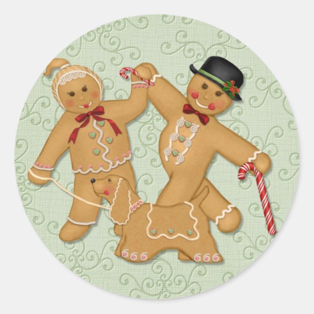 Gingerbread Trio 2 Classic Round Sticker (Front)