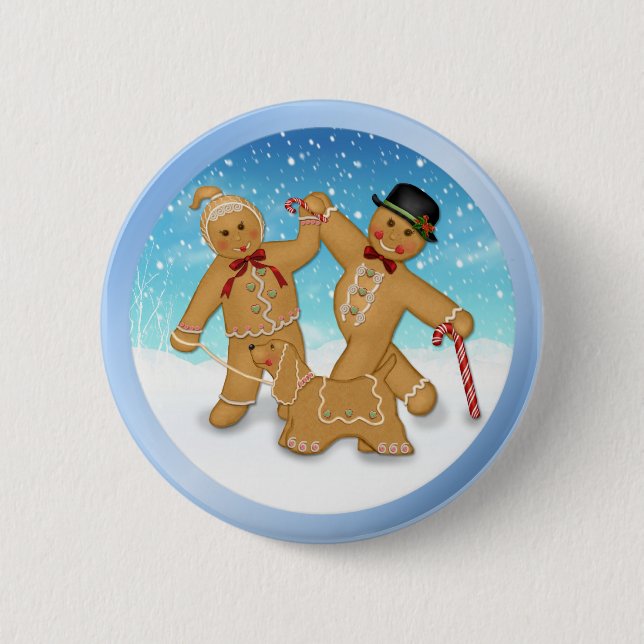 Gingerbread Trio 2 Inch Round Button (Front)