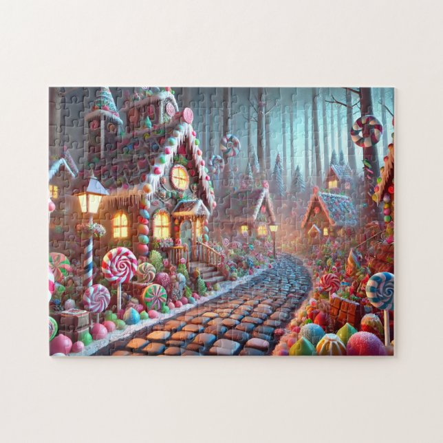 Gingerbread Village Candy Cane Lane Jigsaw Puzzle (Horizontal)