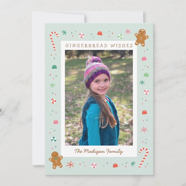 Gingerbread voeux vacances carte photo (Devant)