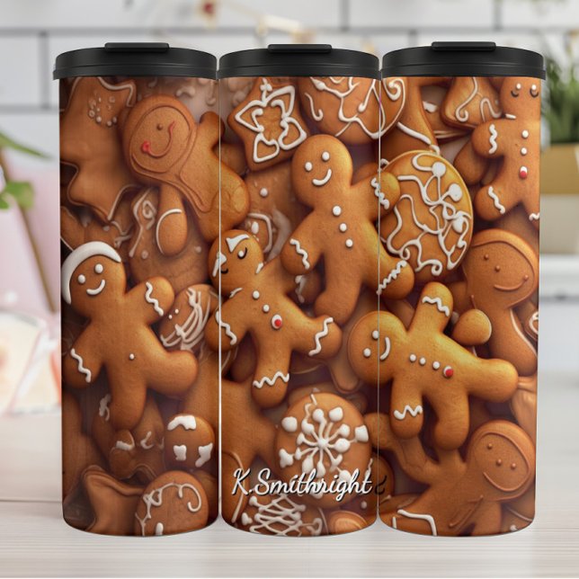 Gingerbread Warm Spiced Cookie Pattern Thermal Tumbler (Creator Uploaded)
