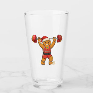 Gingerbread Weightlifter Christmas 2026 Holiday F Glass