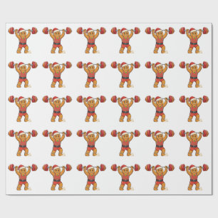 Gingerbread Weightlifter Christmas 2026 Holiday F Wrapping Paper