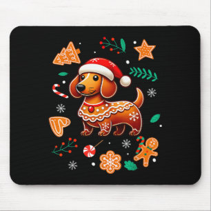 Gingerbread Weiner Dog Lover Dachshund Christmas C Mouse Pad