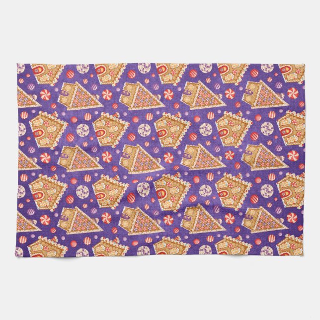 Gingerbread Whimsy Kitchen Towel (Horizontal)
